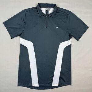 J. Lindeberg Mens 1/4 Zip Golf Polo Shirt Sz Medium Slim Fit Grey Stretch A1